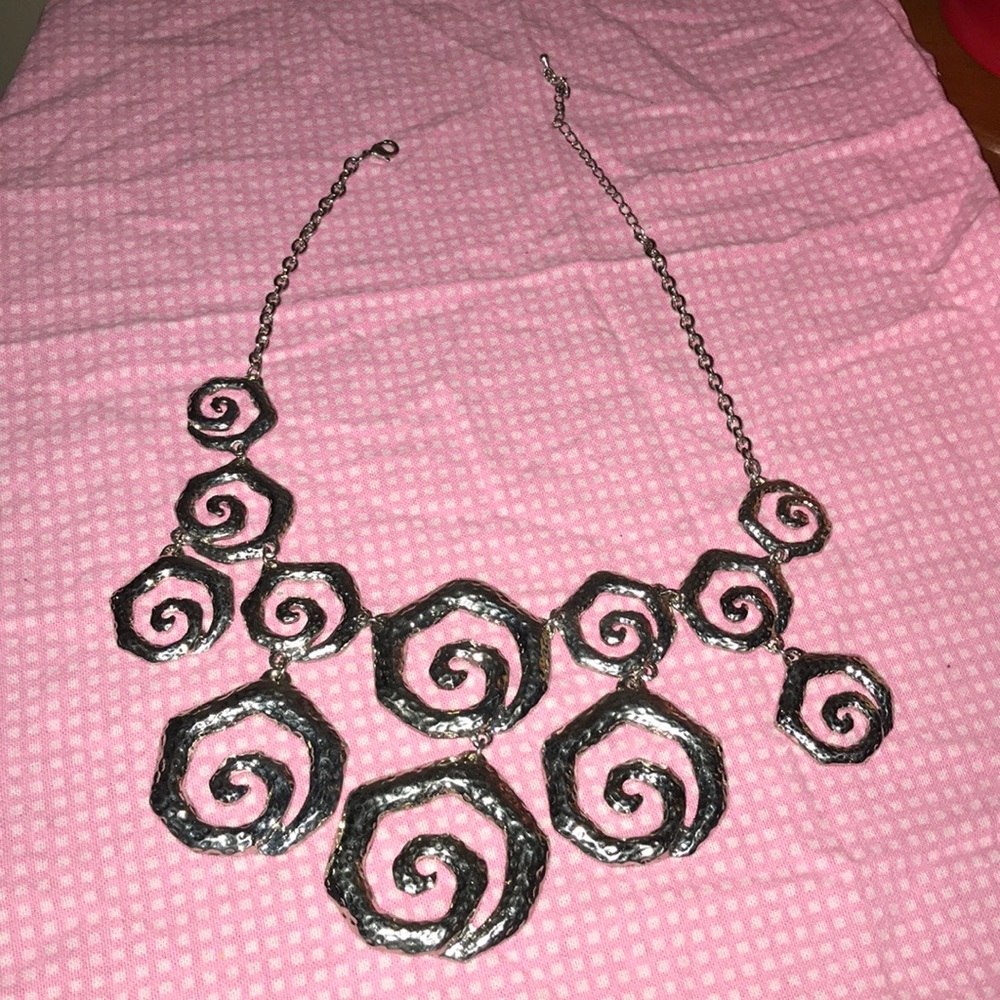 Silver statement necklace