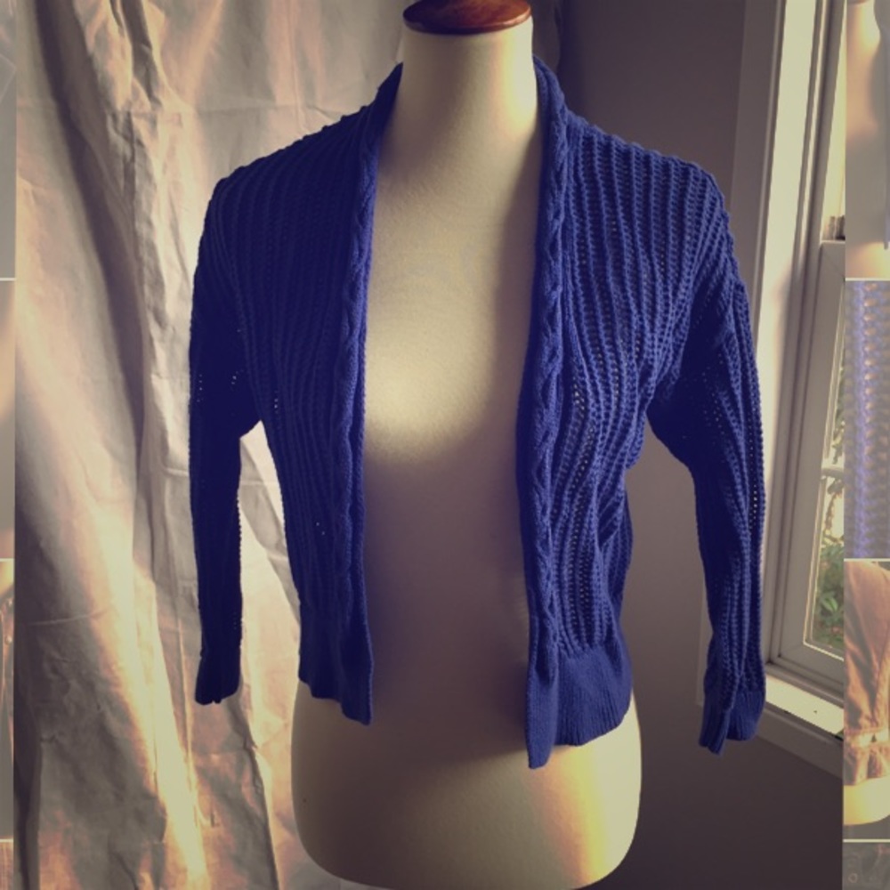 Beautiful Royal Blue LOFT Knitted Shrug