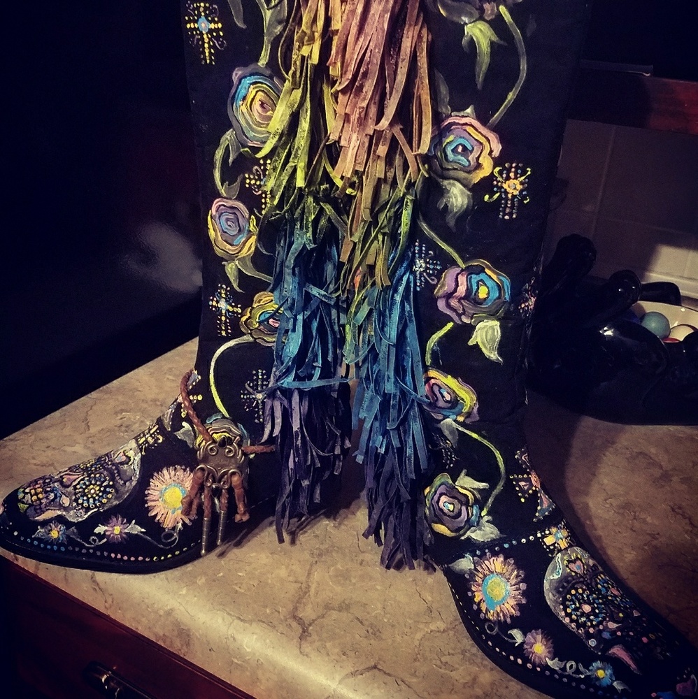 Sugar Skull Boots I painted. I only do customs