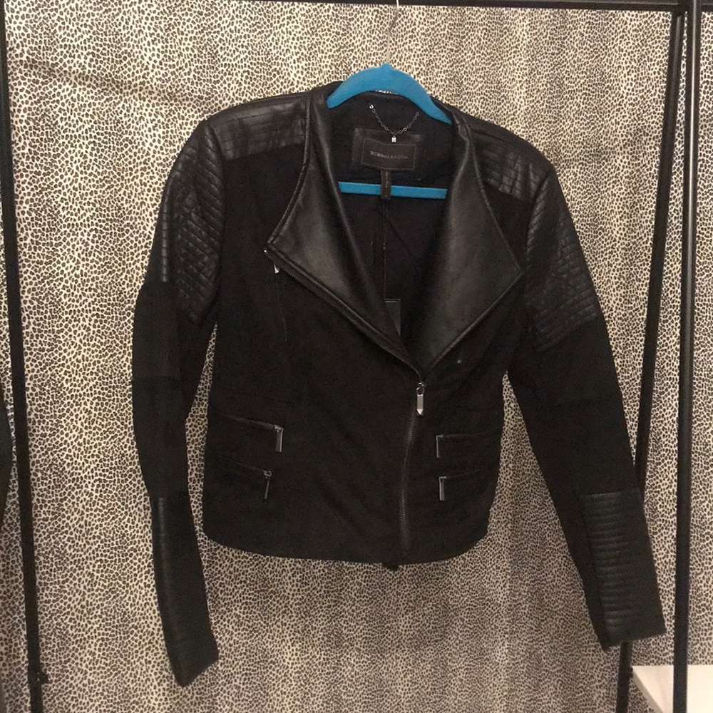NWT BCBG Black Moto Jacket. Size Medium