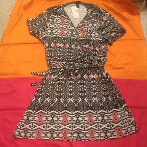 Design History mock wrap dress with tie size 2X