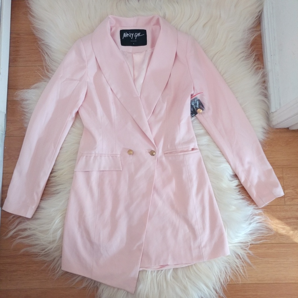 NWT NASTY GAL blush blazer coat