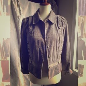 BCBG Grey Button-Up Blazer Jacket