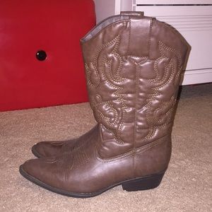 Brown cowboy boots