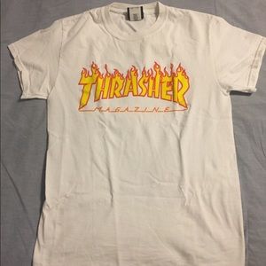 white thrasher tee