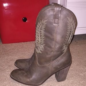 Brown cowboy boots