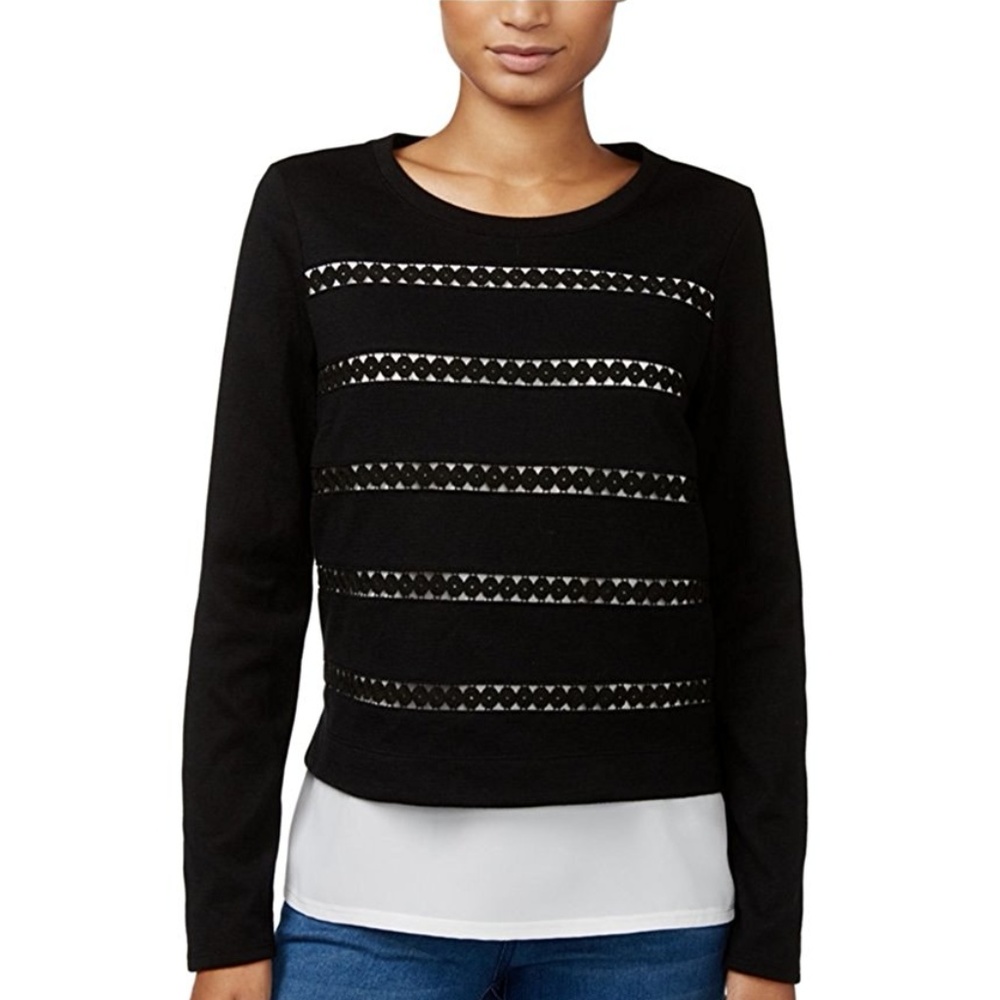 Maison Jules Cutout Layered-Look Casual Top