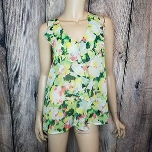 KUT from the cloth ruffle racerback tank floral