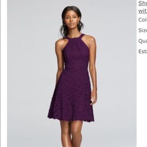 Davids bridal short all over lace dress