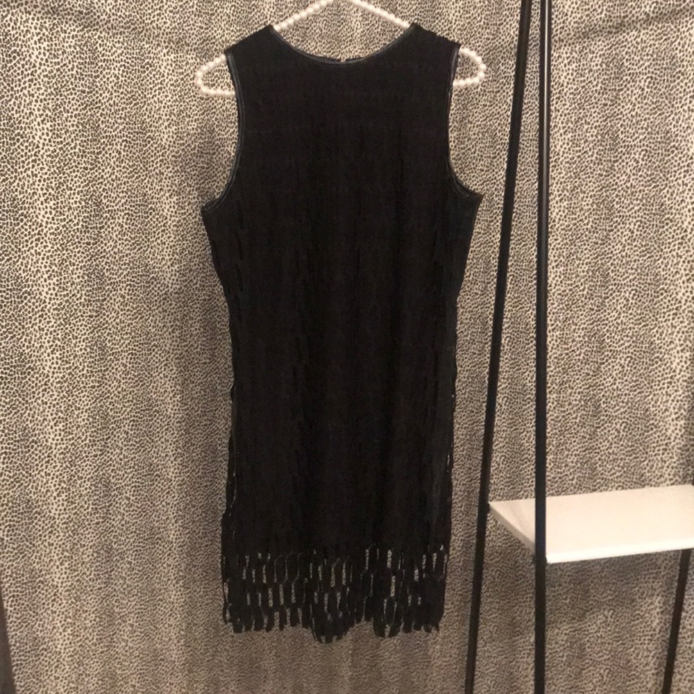 NWT Quinn Black Dress w/ faux leather details.Sz 2