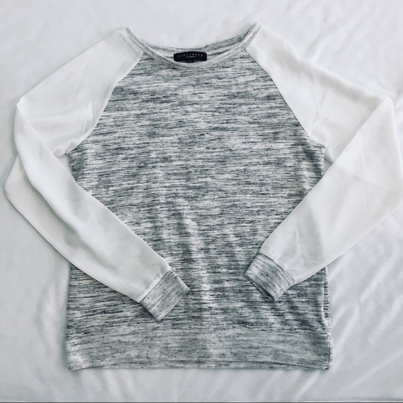 Sanctuary Tops - *SOLD* Sanctuary Gray Sweater w/Sheer Sleeves