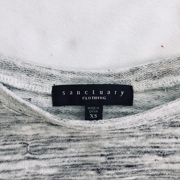 *SOLD* Sanctuary Gray Sweater w/Sheer Sleeves - Picture 3 of 5