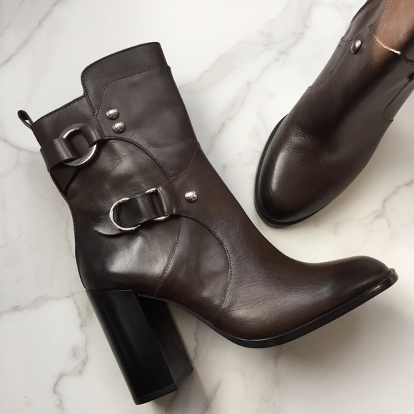 Zara dark brown leather boots - Picture 3 of 8