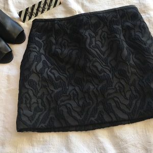 Zara | Trendy Navy & Black Printed Mini Skirt