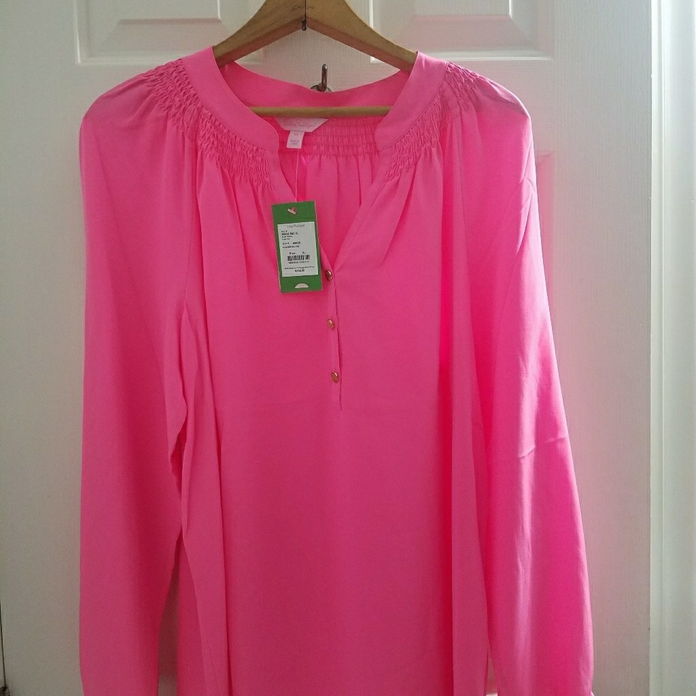 Lilly Pulitzer top xl 100% silk
