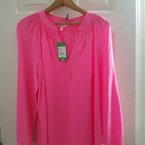 Lilly Pulitzer top xl 100% silk
