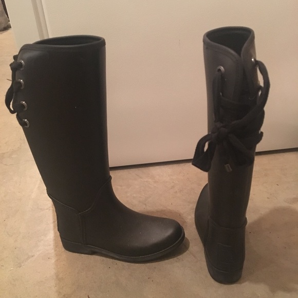 Coach lined rain boots size 7/8 - Picture 1 of 5