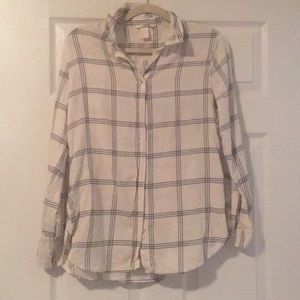 H&M Black & White Plaid Flannel