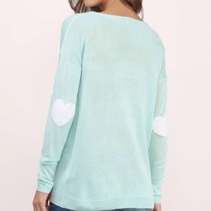 TOBI Heart On My Sleeves Mint Sweater