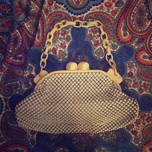 FINAL Vintage WhitingDavis 1950s Handbag w/ Enamel