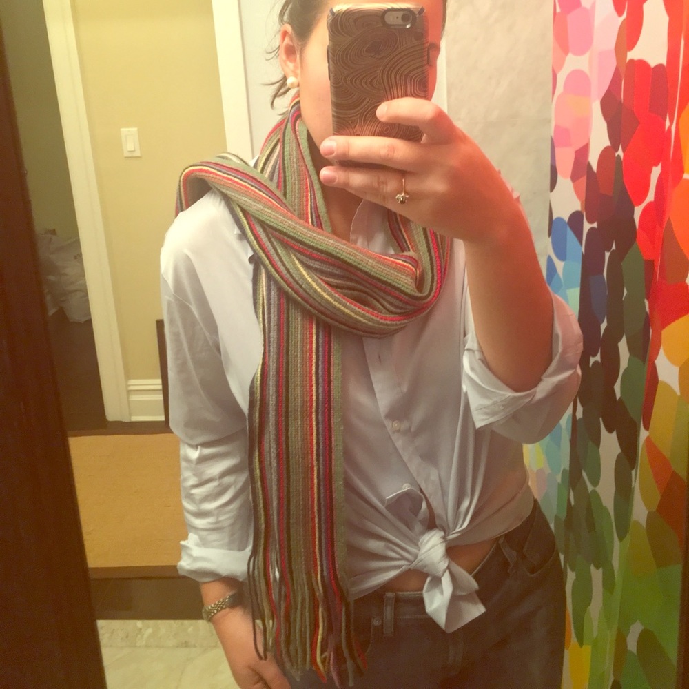 Multicolor Wool Textured Scarf - Paul Smith Denim