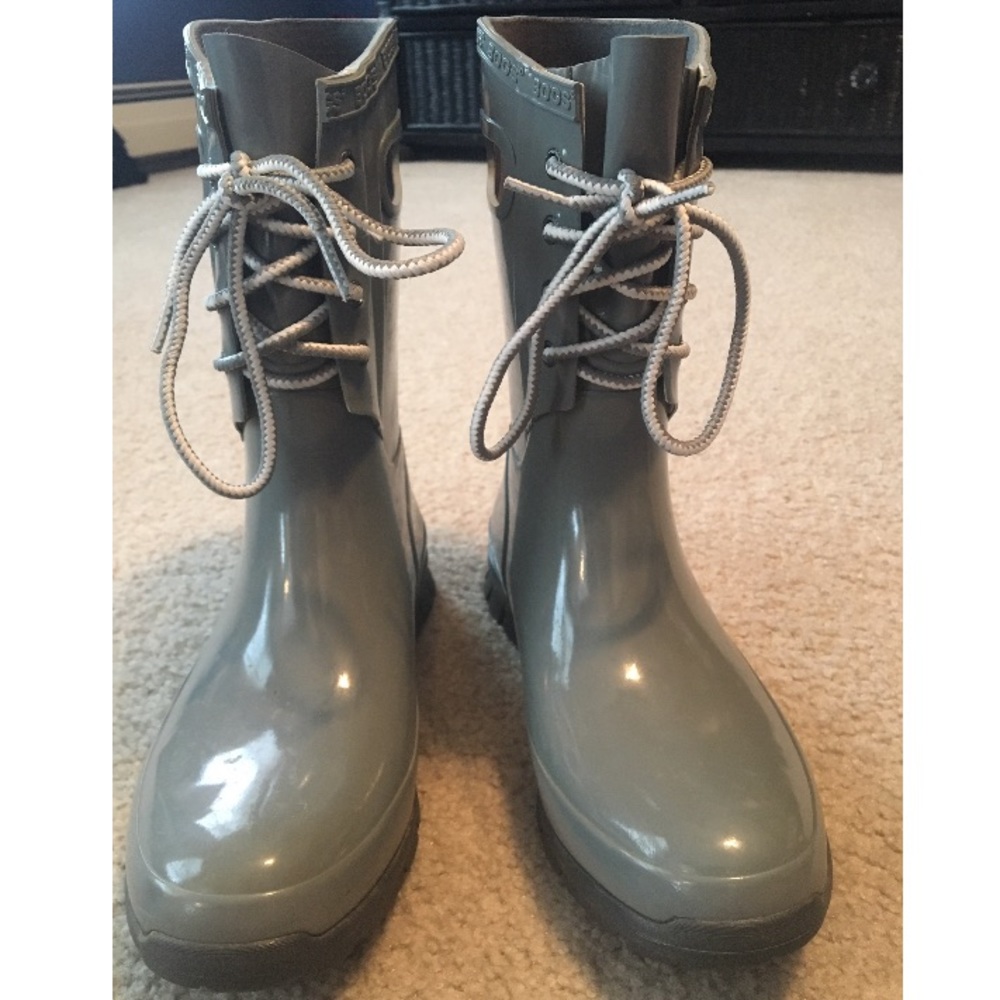BOGS grey rain boots
