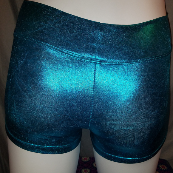 Trendy Trends Shiny Blue Hotpants NWOT - Picture 2 of 5