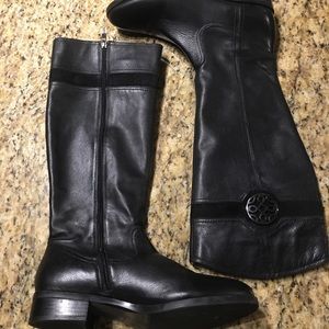 Size 11 Franco Forti Black Tall Leather Boots