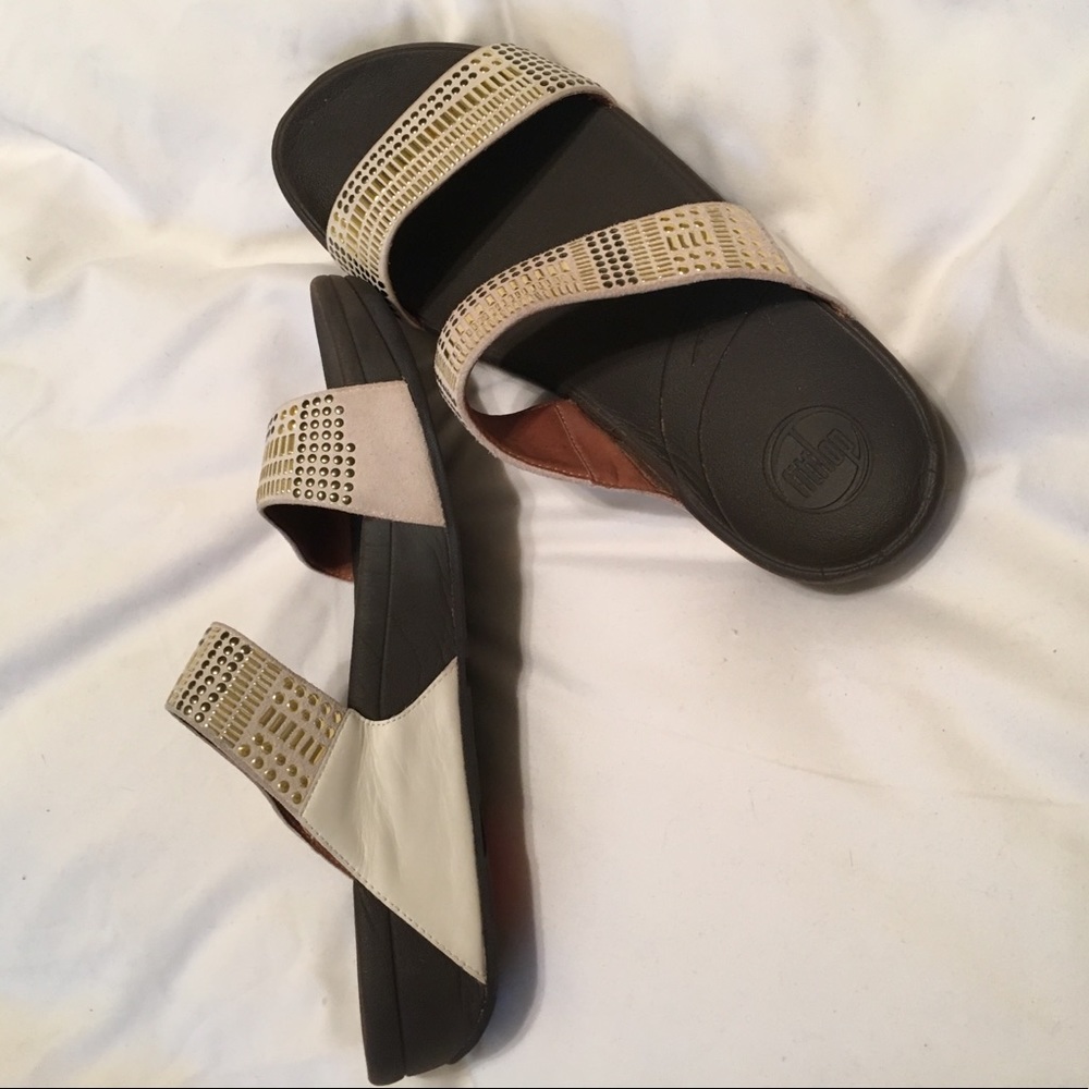 White Leather Fitflops - Size 9