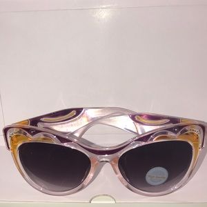 Purple/Orange/Clear Cat-eye Sunglasses