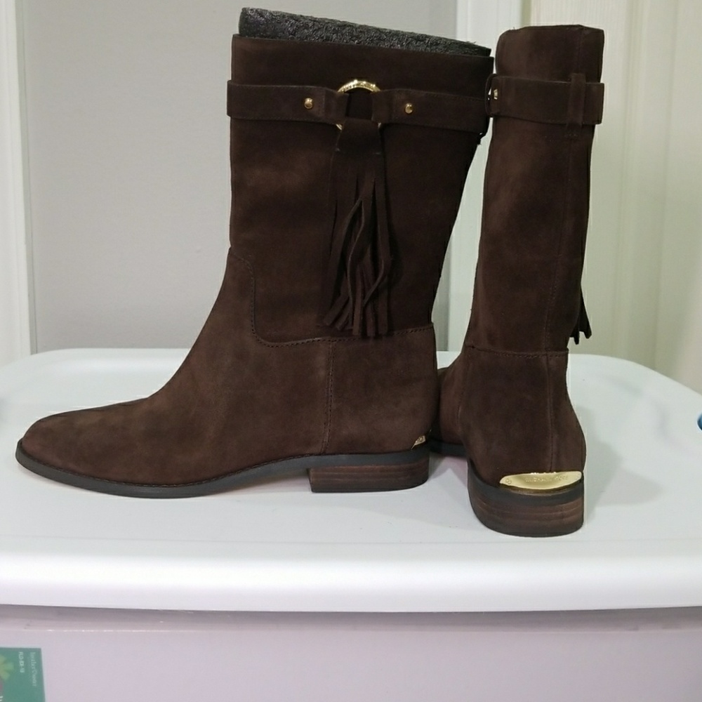 Michael Michael Kors brown suede slip on boots