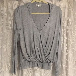 Long sleeve hooded blouse