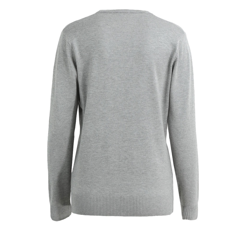 Oversized Surplice Wrap Front Knit Sweater Grey - Picture 6 of 7