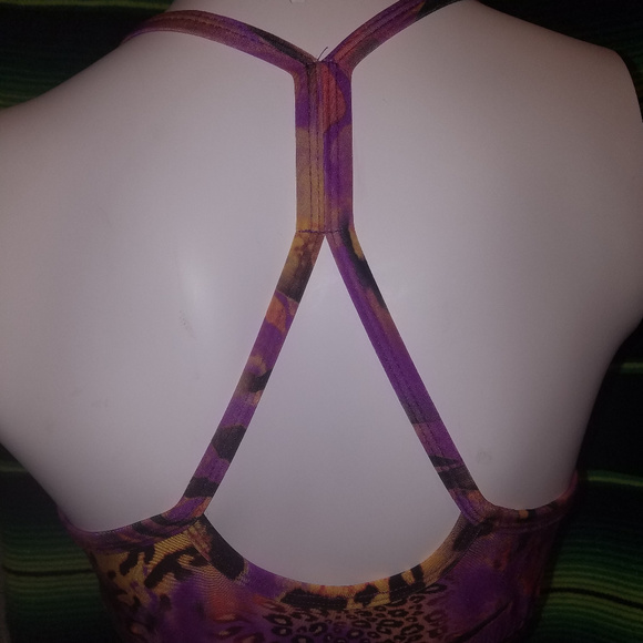Trendy Trends Or/Pur Leopard Print Crop Top NWOT - Picture 2 of 5