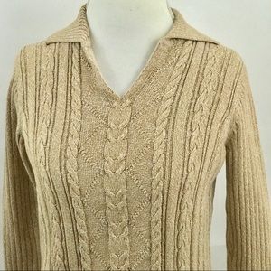 Villager tan cable knit sweater
