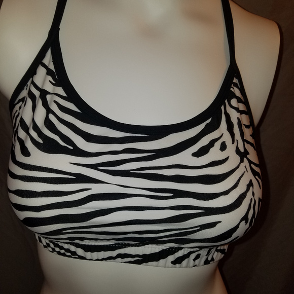 Trendy Trends B&W Zebra Print Crop Top NWOT - Picture 1 of 5