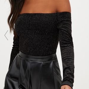 Black Velvet Sparkle Bodysuit
