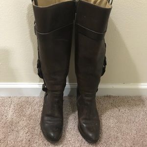 Deep chocolate brown Frye boots