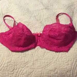 Pink lace bra, NWOT, worn once