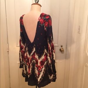 Free People Open Back Mini Bell Sleeve Dress