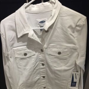White Large Tall Old Navy Jean Jacket