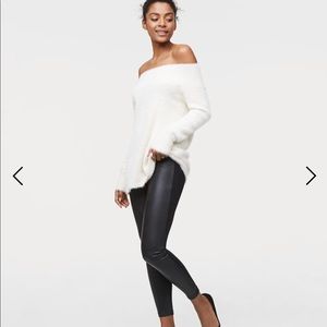 Loft: Leggings in Faux Leather Paneled Ponte