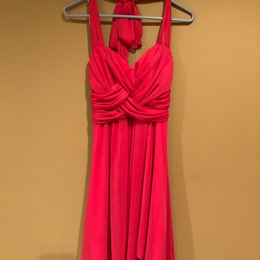 Pink halter wedding /party dress