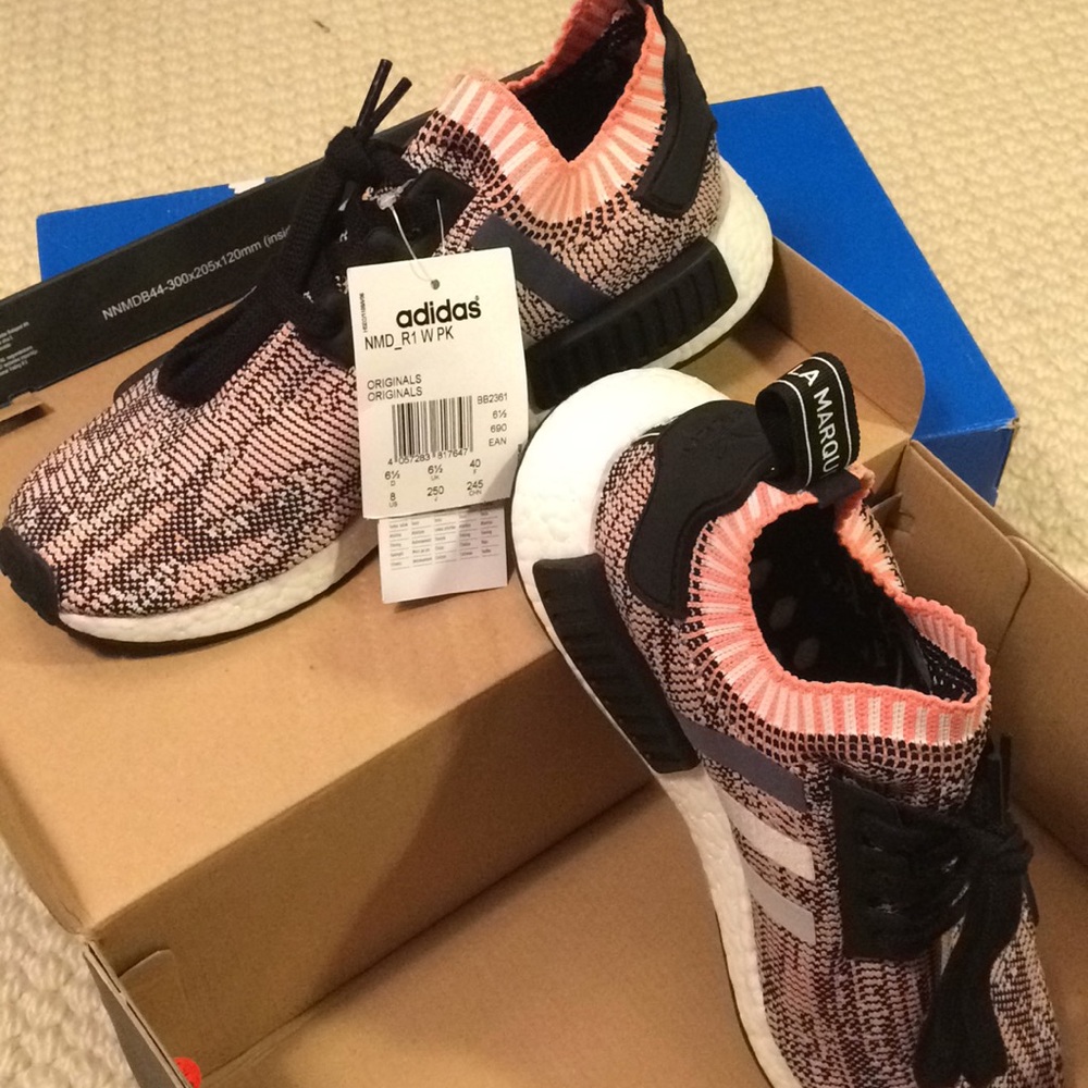 Adidas Orange/Pink and Gray NMDs