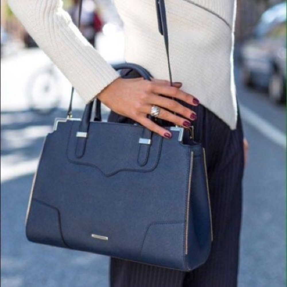 Rebecca Minkoff Navy Blue Amorous Nubuck Satchel