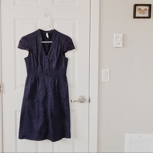Anthropologie Maeve navy button down cotton dress