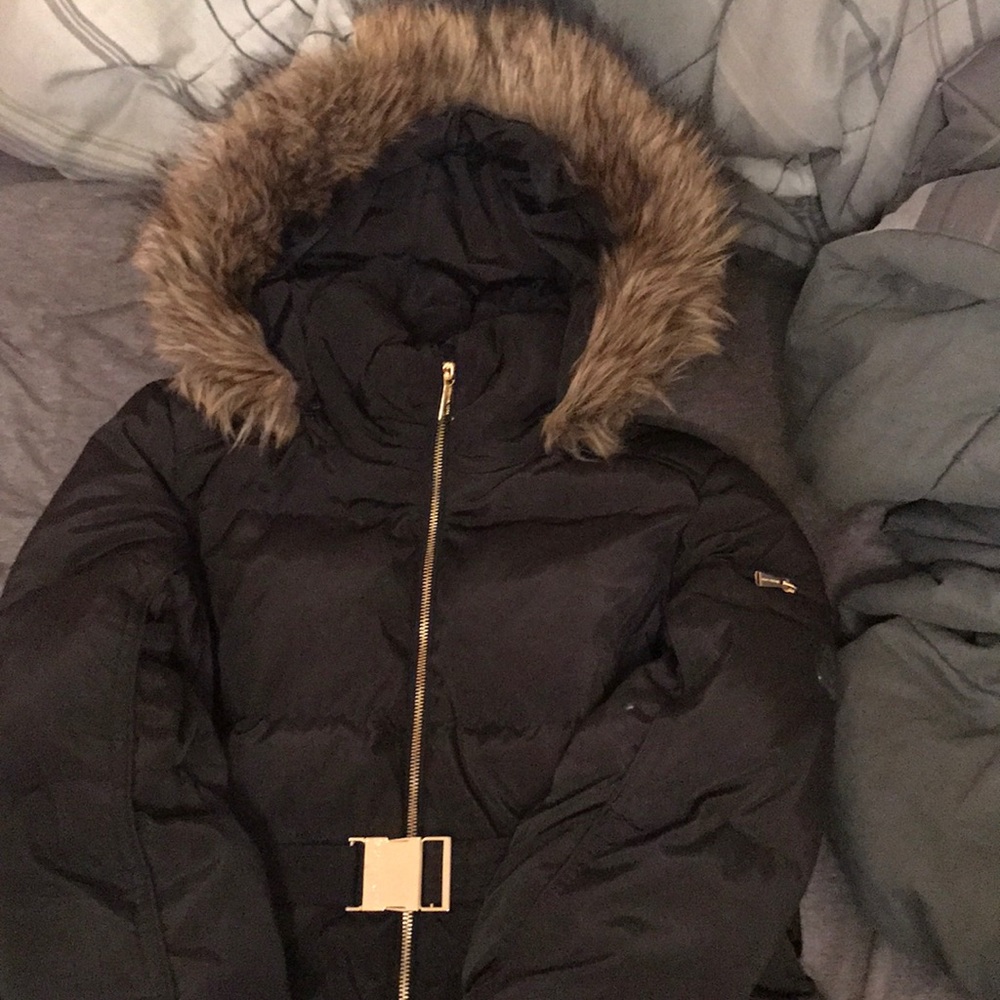 Michael Kors Black 3/4 Length Down Puffer Coat