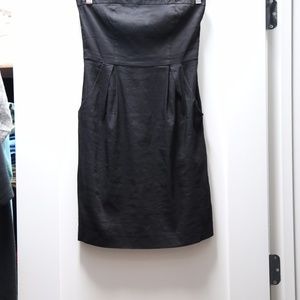 Black Size 0 Linen Theory Strapless Dress