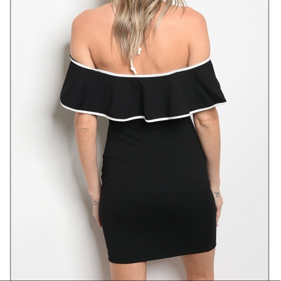 Black and White Ruffle Dress - Picture 2 of 2