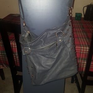 Gray lether,studied purse